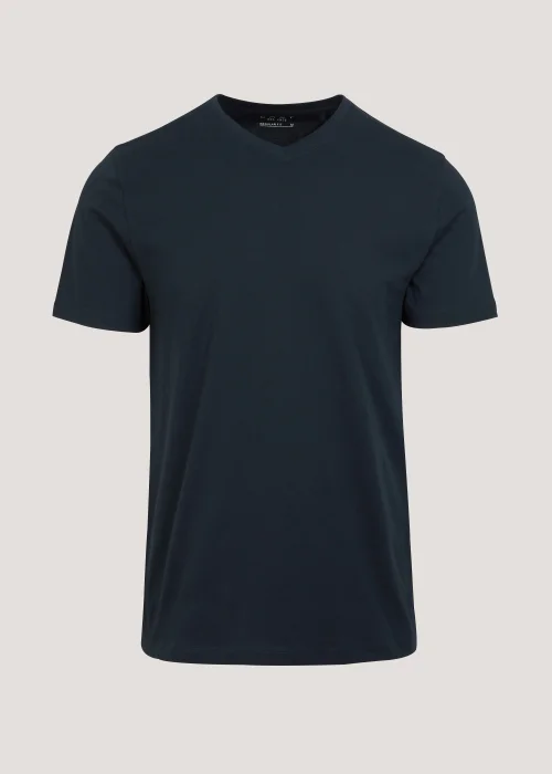 Navy Essential V Neck T-Shirt - S Image 5
