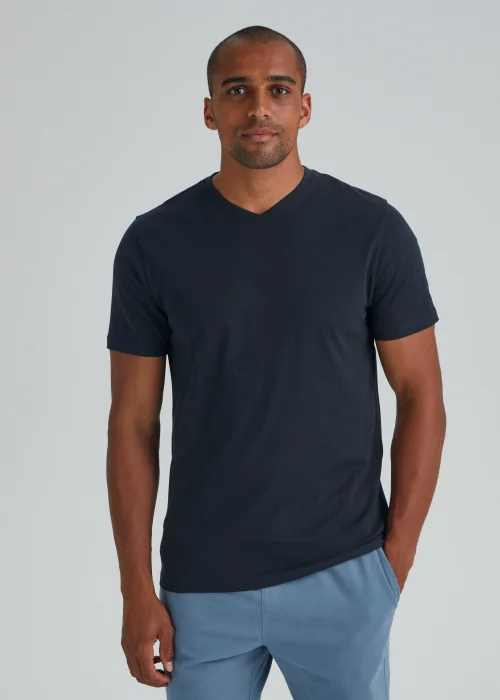 Navy Essential V Neck T-Shirt - S Image 1