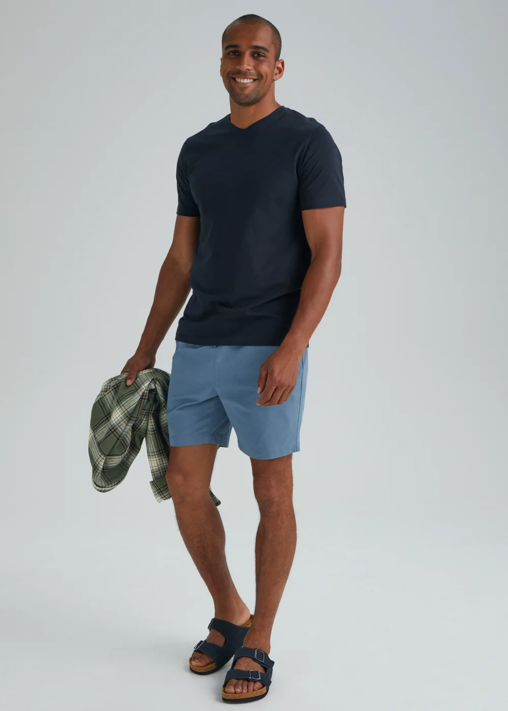 Navy Essential V Neck T-Shirt - S Image 4