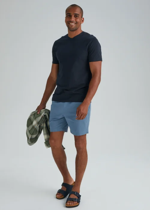 Navy Essential V Neck T-Shirt - S Image 4