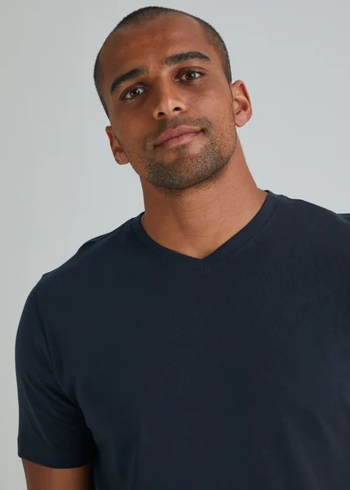 Navy Essential V Neck T-Shirt - S Image 3