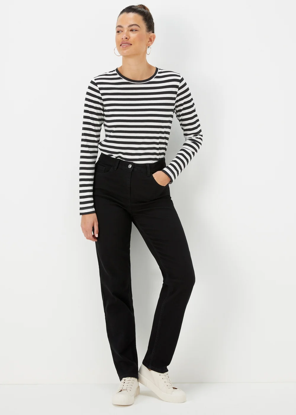Grace Black Straight Fit Jeans - 8/L29 Image 1