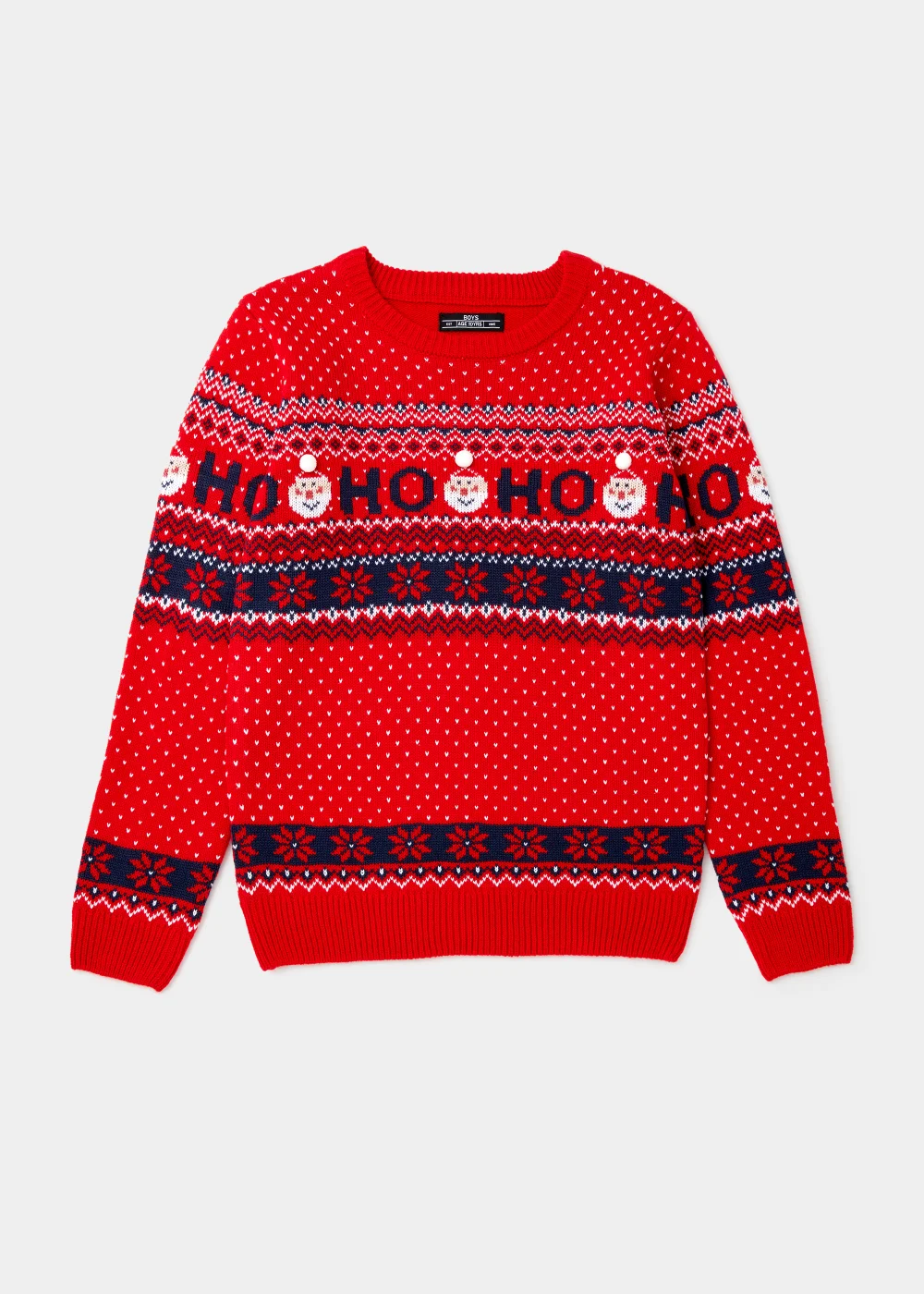 Boys Mini Me Red Christmas Santa Knitted Jumper (4-13yrs) - 4 Yrs Image 1