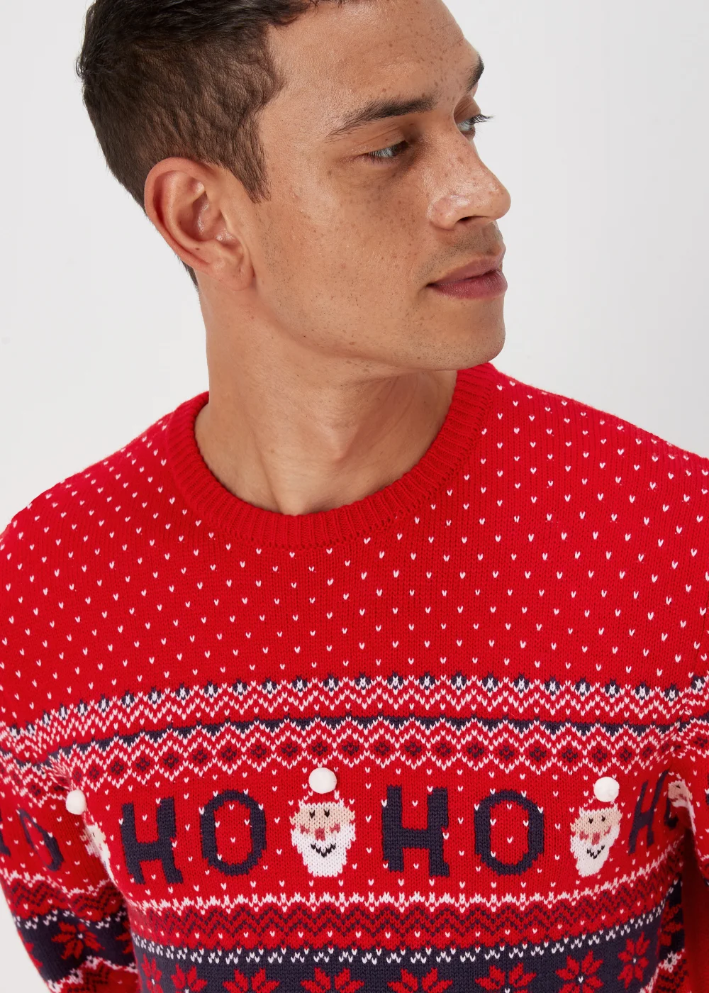 Red Christmas Santa Knitted Jumper - Small Image 3