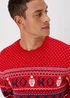 Red Christmas Santa Knitted Jumper - Small Image 3
