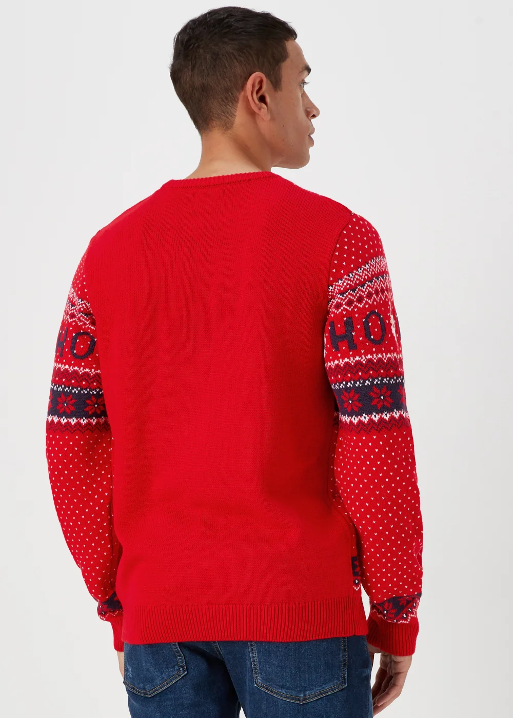 Red Christmas Santa Knitted Jumper - Small Image 2