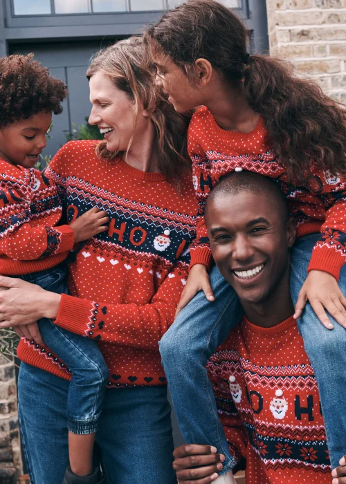 Red Christmas Santa Knitted Jumper - Small Image 6