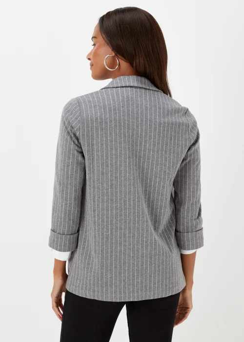 Grey Stripe Ponte Blazer - 8 Image 2