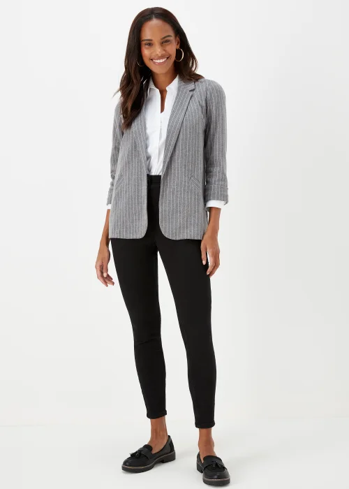 Grey Stripe Ponte Blazer - 8 Image 4