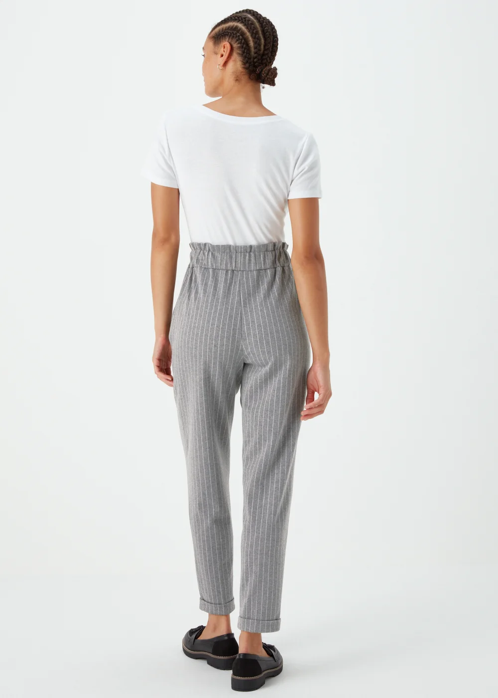 Grey & White Paperbag Trousers - 8 Image 2