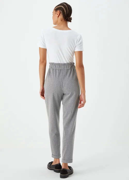 Grey & White Paperbag Trousers - 8 Image 2
