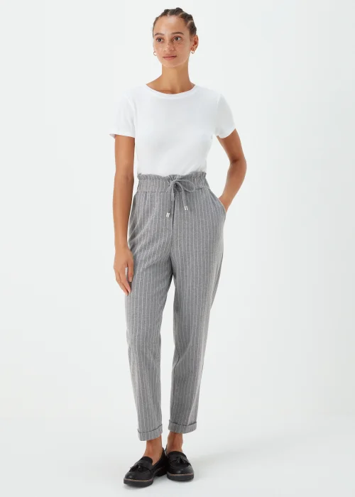 Grey & White Paperbag Trousers - 8 Image 1