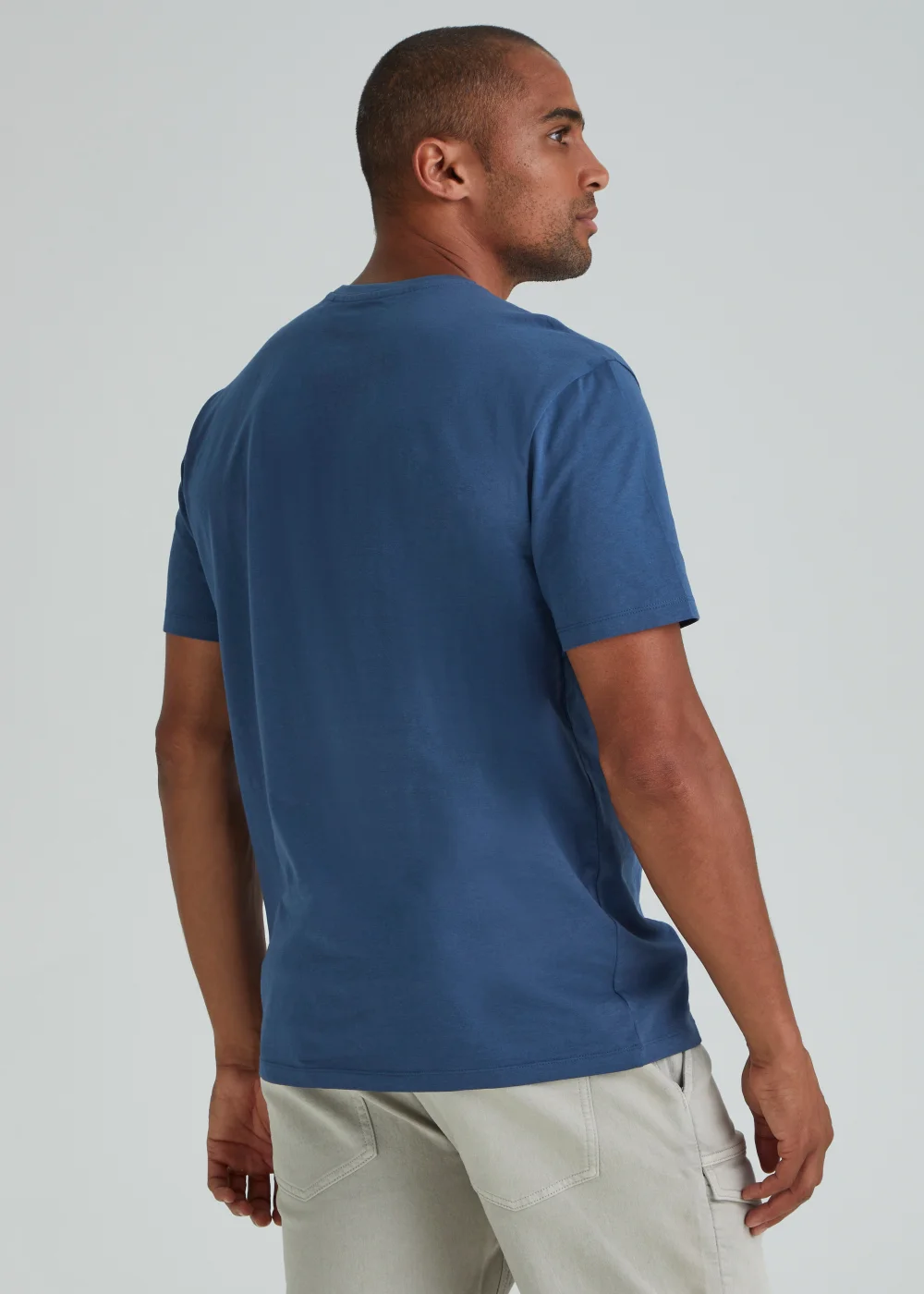 Blue Essential Crew Neck T-Shirt - Small Image 2