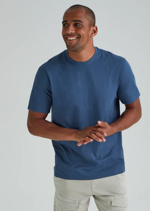 Blue Essential Crew Neck T-Shirt - Small Image 1