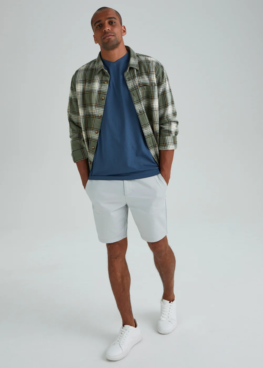 Blue Essential V-Neck T-Shirt - Small Image 4