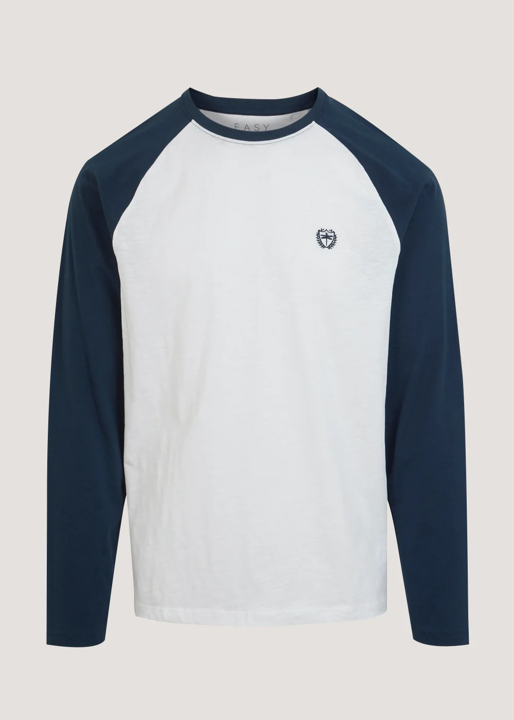 Blue & White Long Sleeve Raglan T-Shirt - Small Image 5
