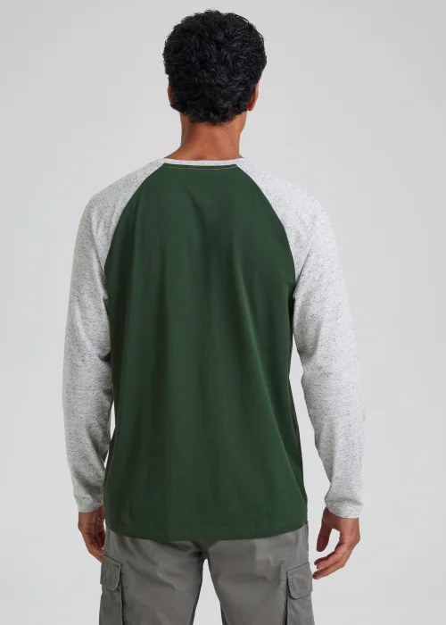 Grey Raglan Long Sleeve T-Shirt - Small Image 2