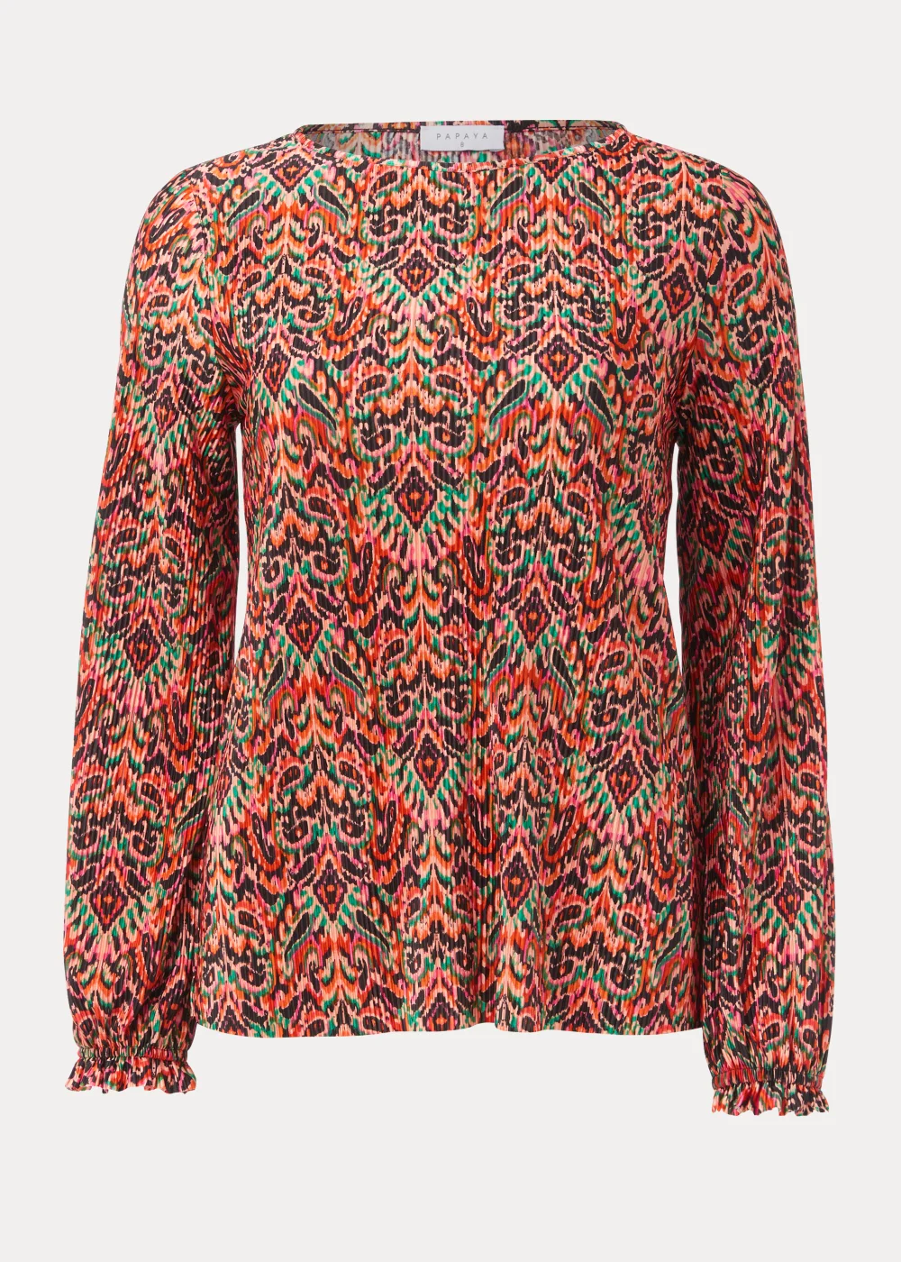 Papaya Petite Multicoloured Print Plisse Top - Size 6 Image 5