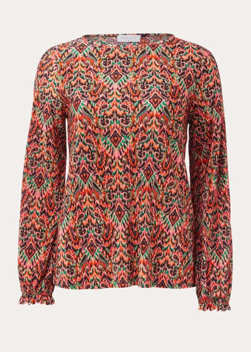 Papaya Petite Multicoloured Print Plisse Top - Size 6 Image 5