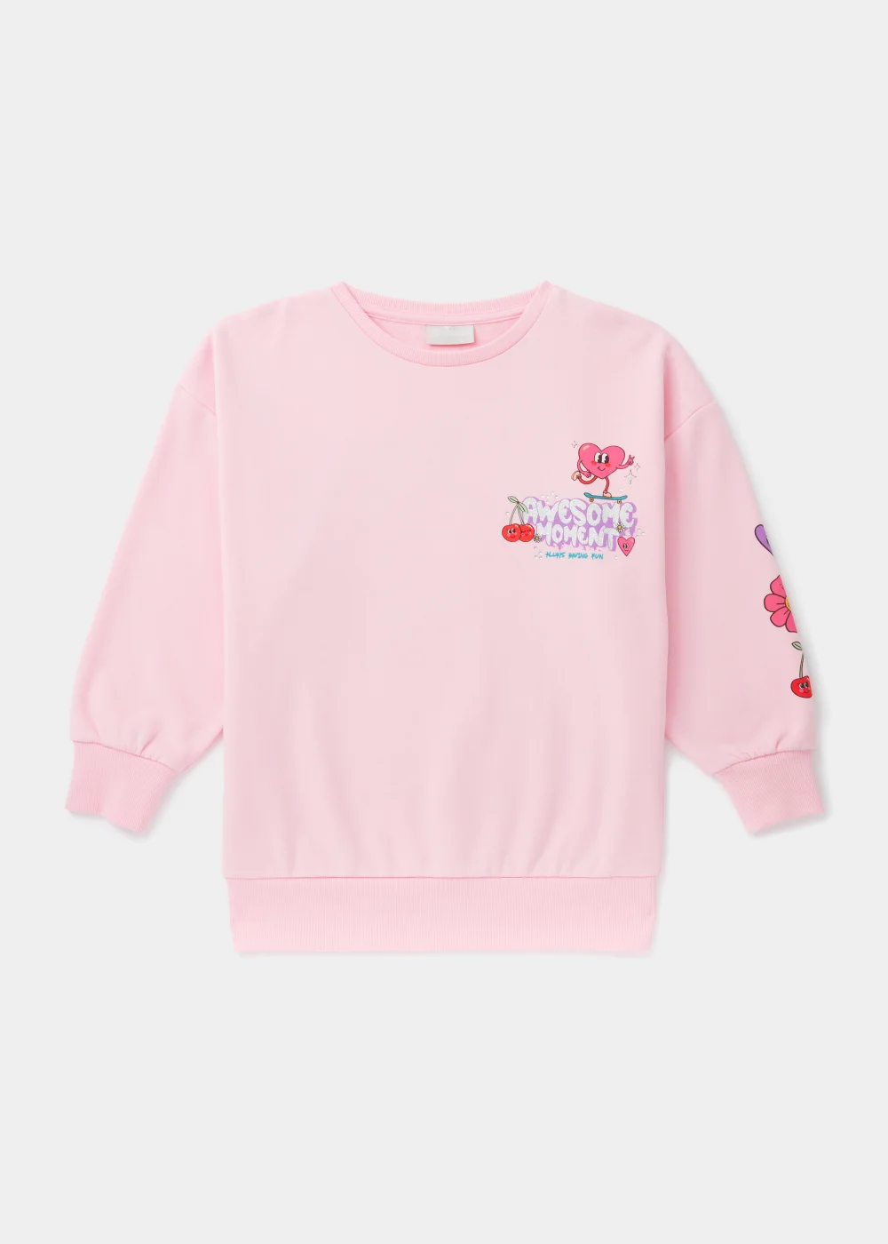 Girls Pink Awesome Sweatshirt (4-13yrs) - Age 4 Years Image 1