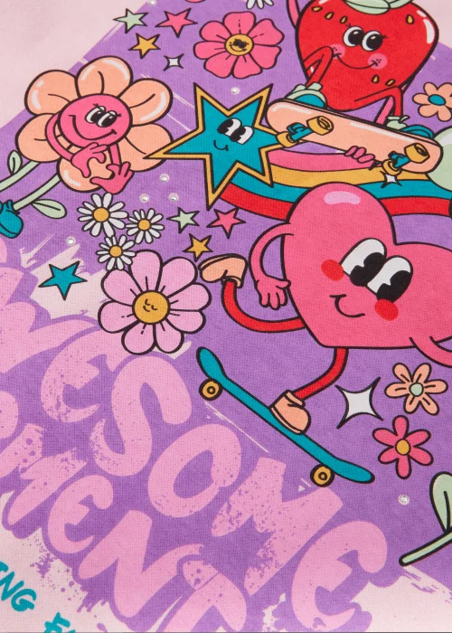 Girls Pink Awesome Sweatshirt (4-13yrs) - Age 4 Years Image 2