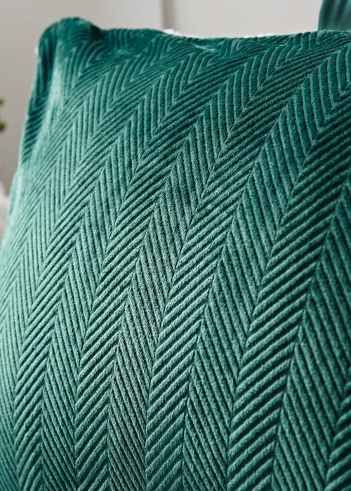 Teal Embossed Fleece Reversible Duvet Cover - Single Image 2
