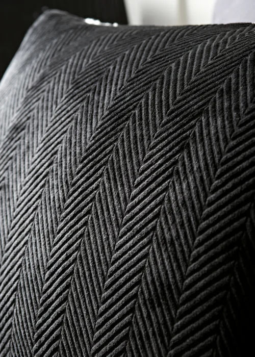 Black Embossed Fleece Duvet Cover - Single Image 2