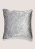 Silver Quilted Crushed Velvet Cushion (43cm x 43cm) Image 1