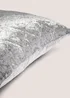 Silver Quilted Crushed Velvet Cushion (43cm x 43cm) Image 2