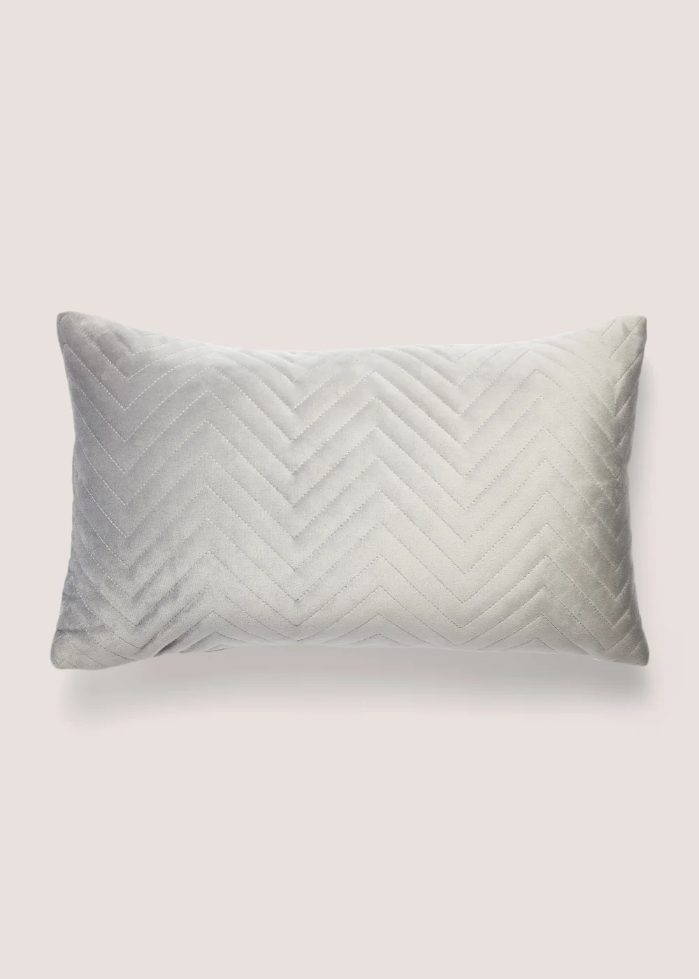 Grey Velvet Quilted Cushion Image 1