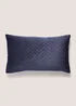 Navy Velvet Quilted Cushion Image 1