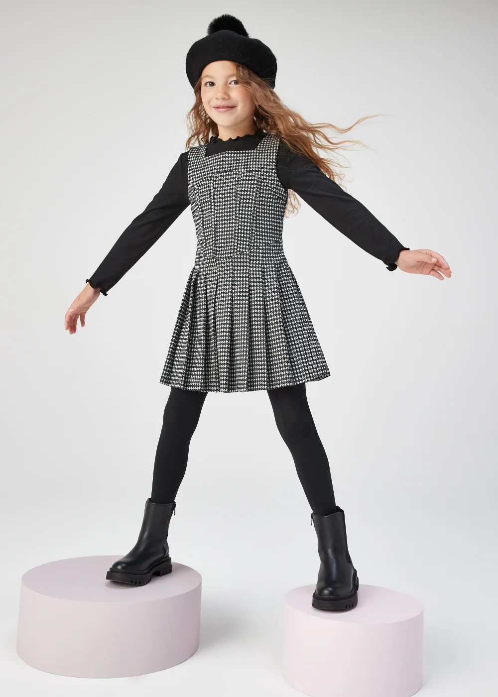 Girls Black Ponte Corset Dress & T-Shirt (4-13yrs) - 4 Yrs Image 1