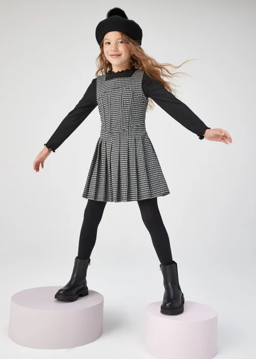 Girls Black Ponte Corset Dress & T-Shirt (4-13yrs) - 4 Yrs Image 1