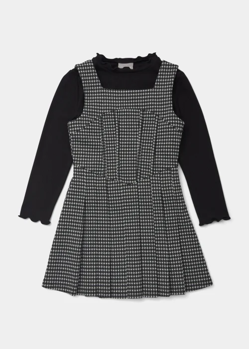 Girls Black Ponte Corset Dress & T-Shirt (4-13yrs) - 4 Yrs Image 5