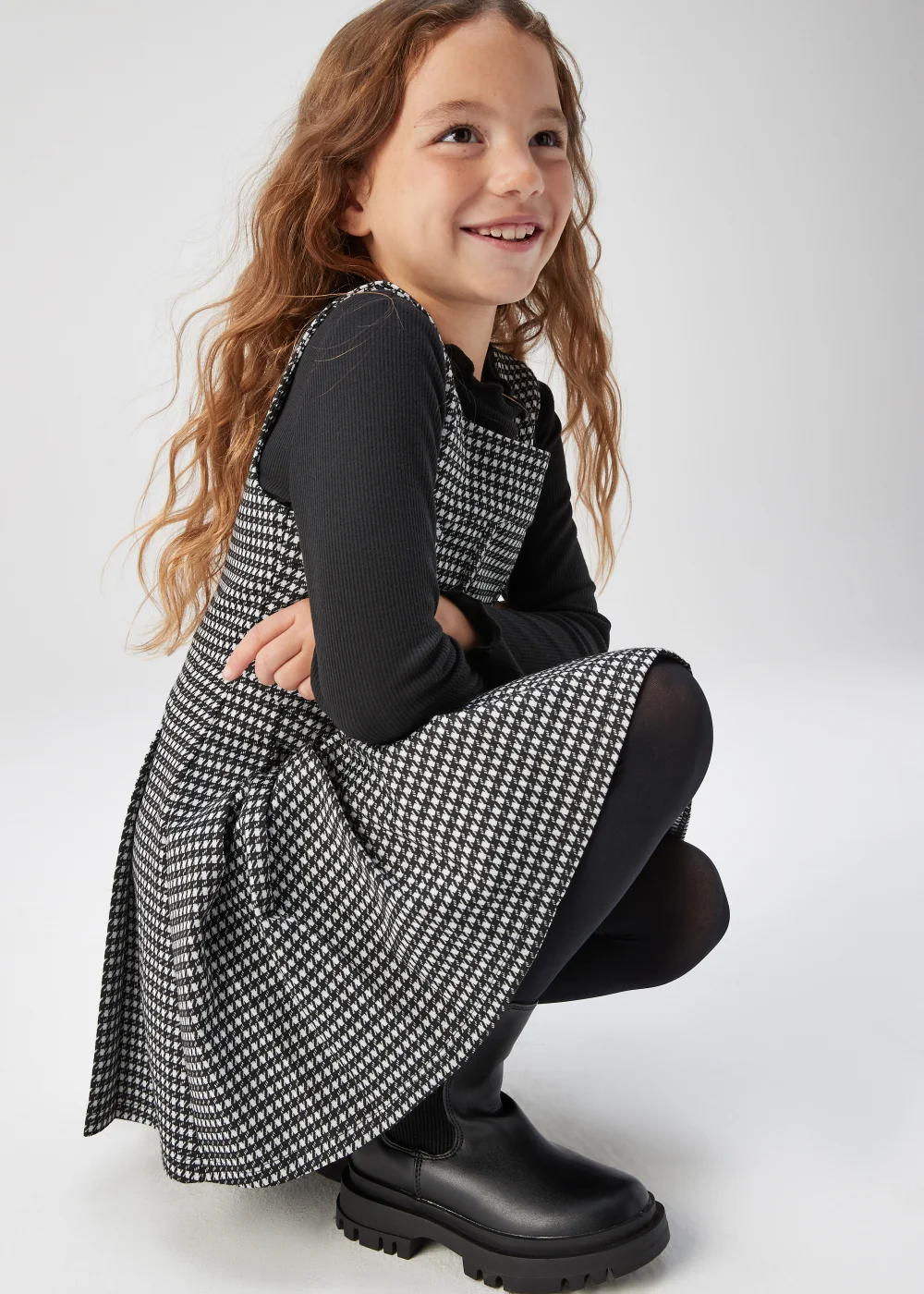 Girls Black Ponte Corset Dress & T-Shirt (4-13yrs) - 4 Yrs Image 3