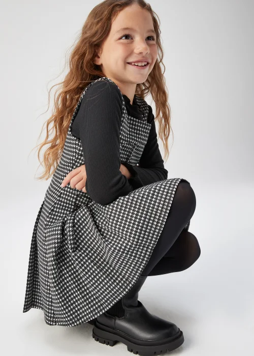 Girls Black Ponte Corset Dress & T-Shirt (4-13yrs) - 4 Yrs Image 3