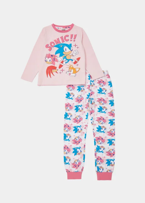 Kids Pink Sonic the Hedgehog Pyjama Set (5-12yrs) - Age 5 Years Image 1