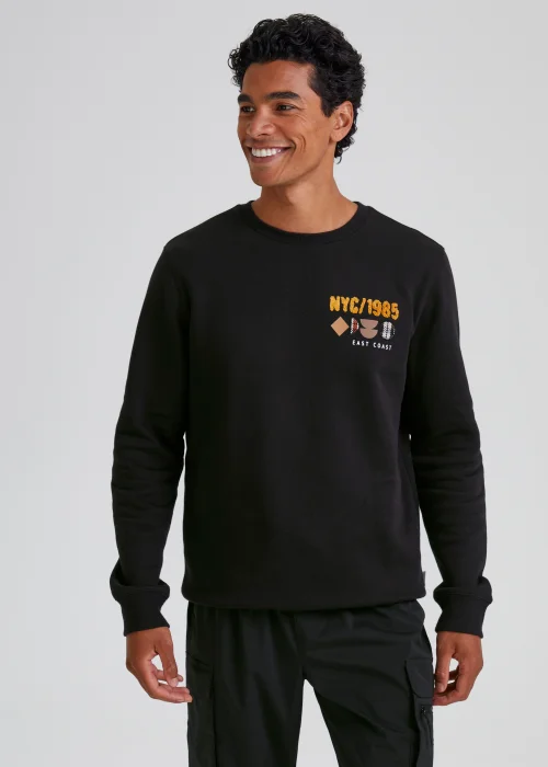 Black New York Embroidered Sweatshirt - Small Image 1
