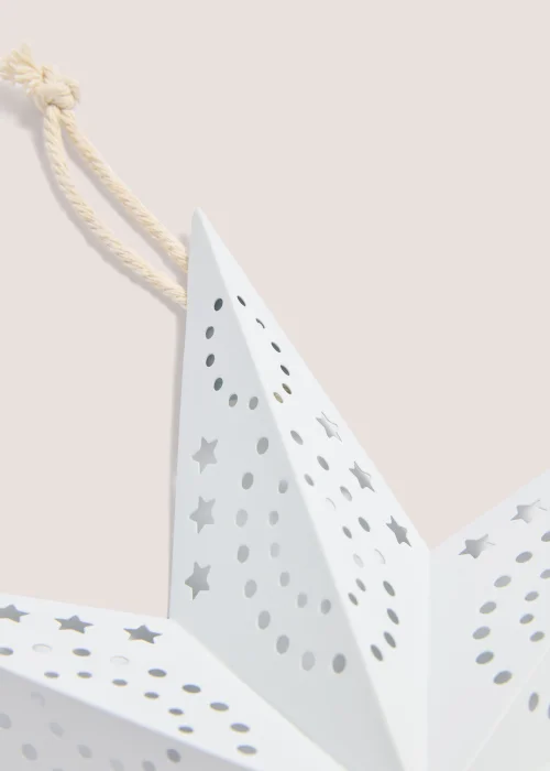 White Metal Medium Christmas Hanging Star (20cm x 40cm x 40cm) Image 2
