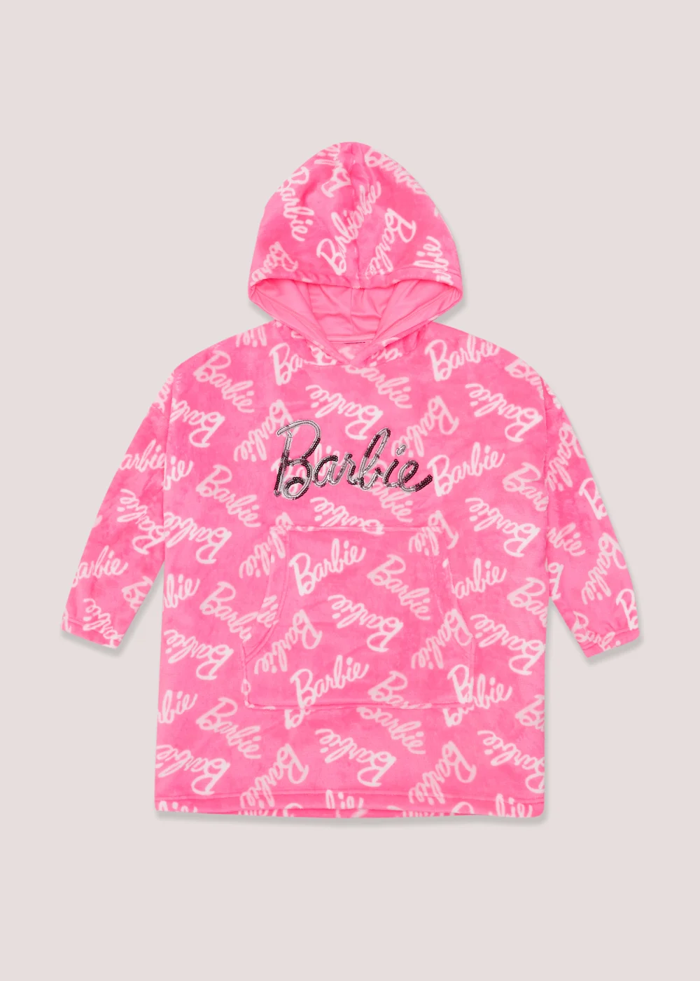 Kids Pink Barbie Print Snuggle Hoodie (4-13yrs) - Age 4 - 6 Years Image 1
