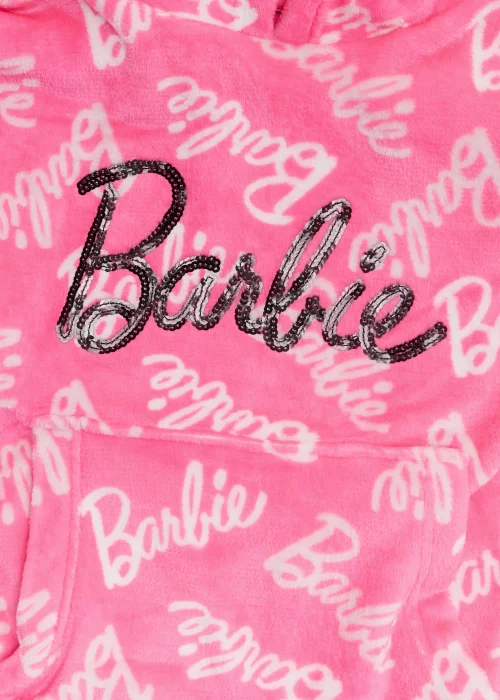 Kids Pink Barbie Print Snuggle Hoodie (4-13yrs) - Age 4 - 6 Years Image 2