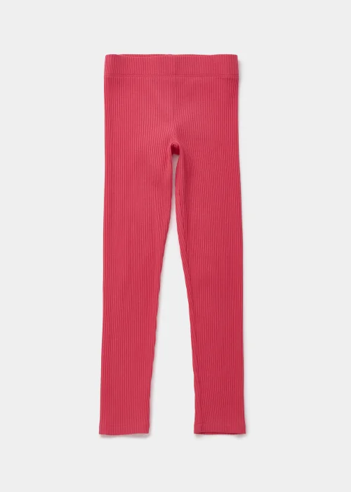 Girls Pink Ribbed Leggings (4-13yrs) - Age 4 Years Image 1