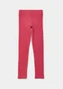 Girls Pink Ribbed Leggings (4-13yrs) - Age 4 Years Image 1