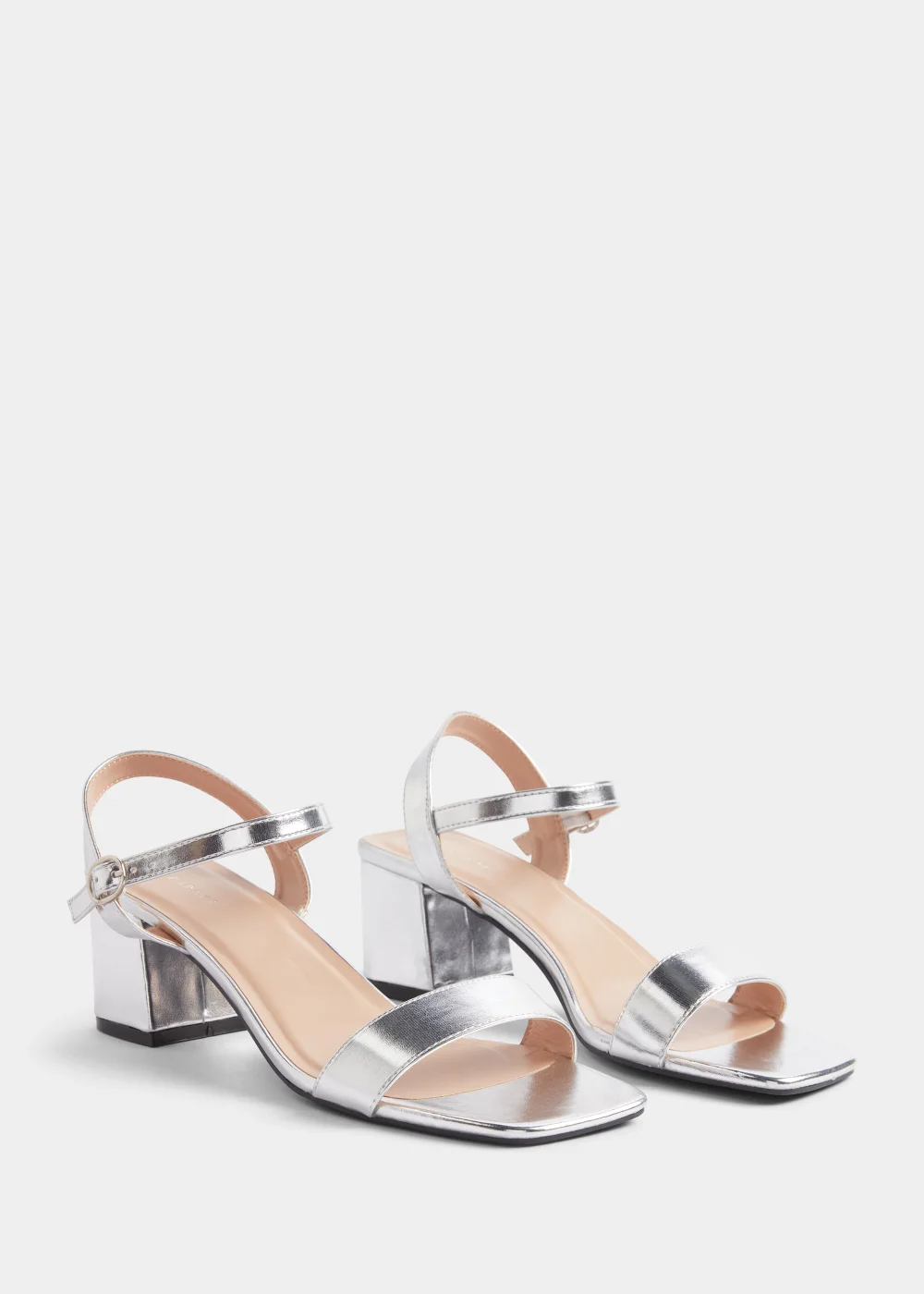 Pewter Low Block Heels - Size 3 Image 1