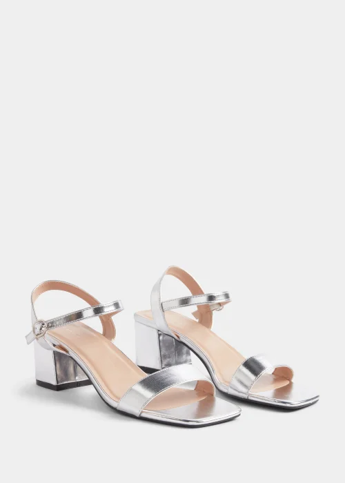 Pewter Low Block Heels - Size 3 Image 1