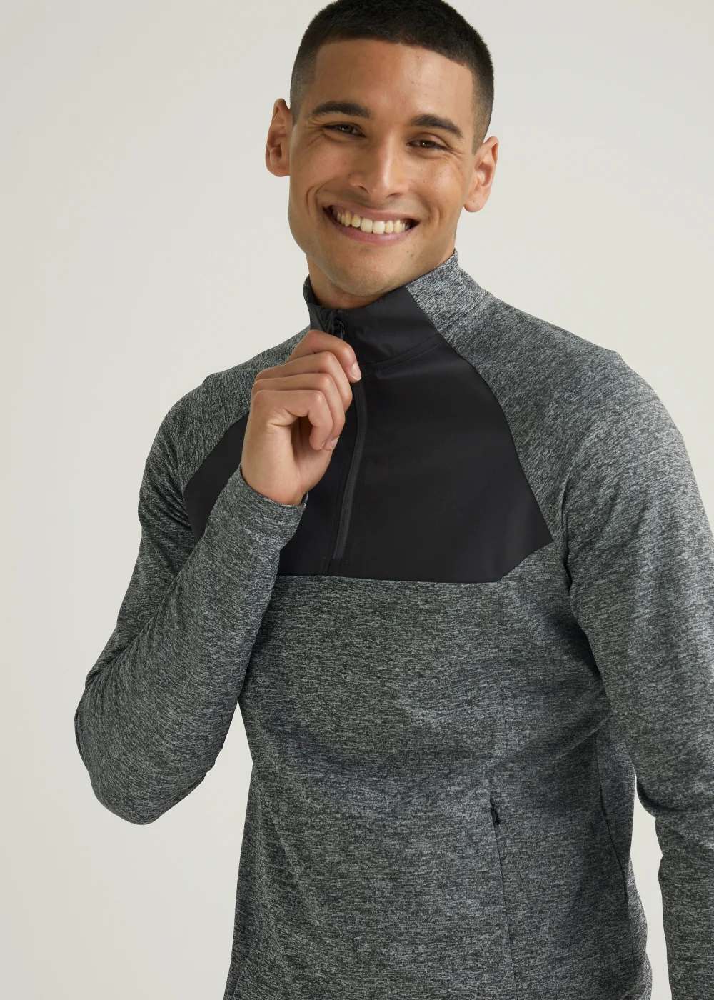 Souluxe Grey Grindle Woven 1/2 Zip Jacket - S Image 3