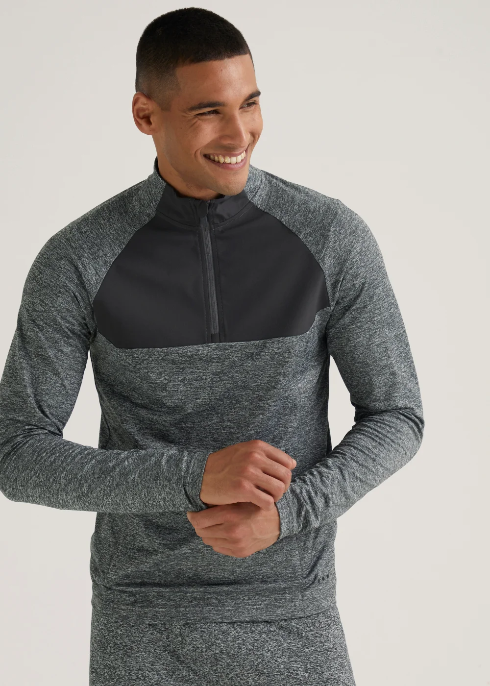 Souluxe Grey Grindle Woven 1/2 Zip Jacket - S Image 1