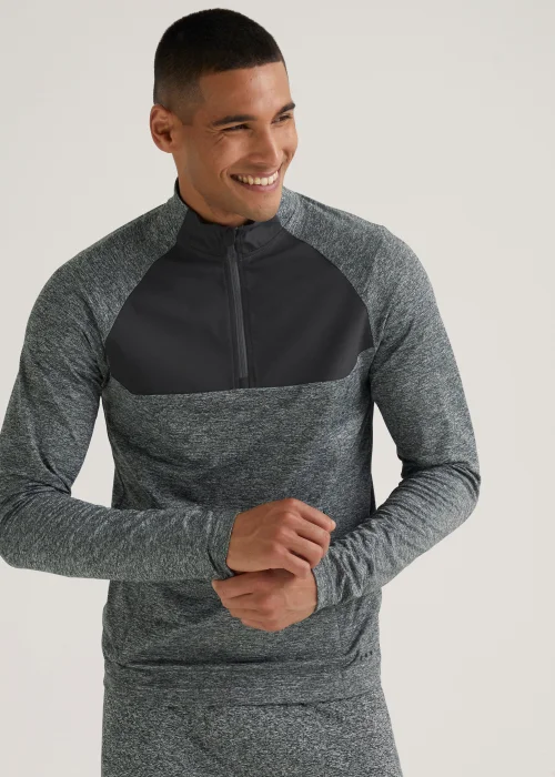Souluxe Grey Grindle Woven 1/2 Zip Jacket - S Image 1