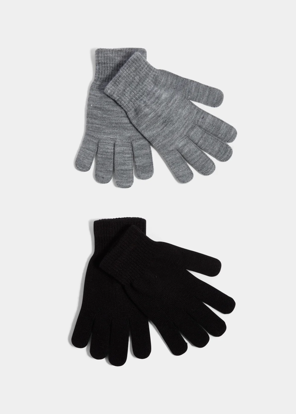 2 Pack Grey & Black Magic Gloves - One Size Image 1