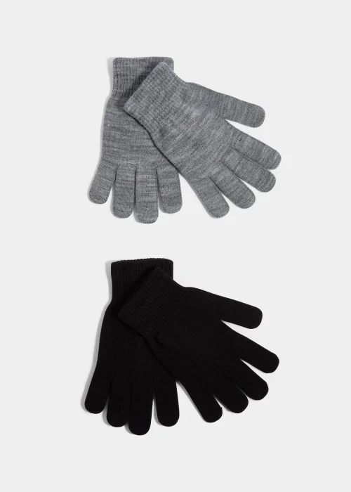2 Pack Grey & Black Magic Gloves - One Size Image 1
